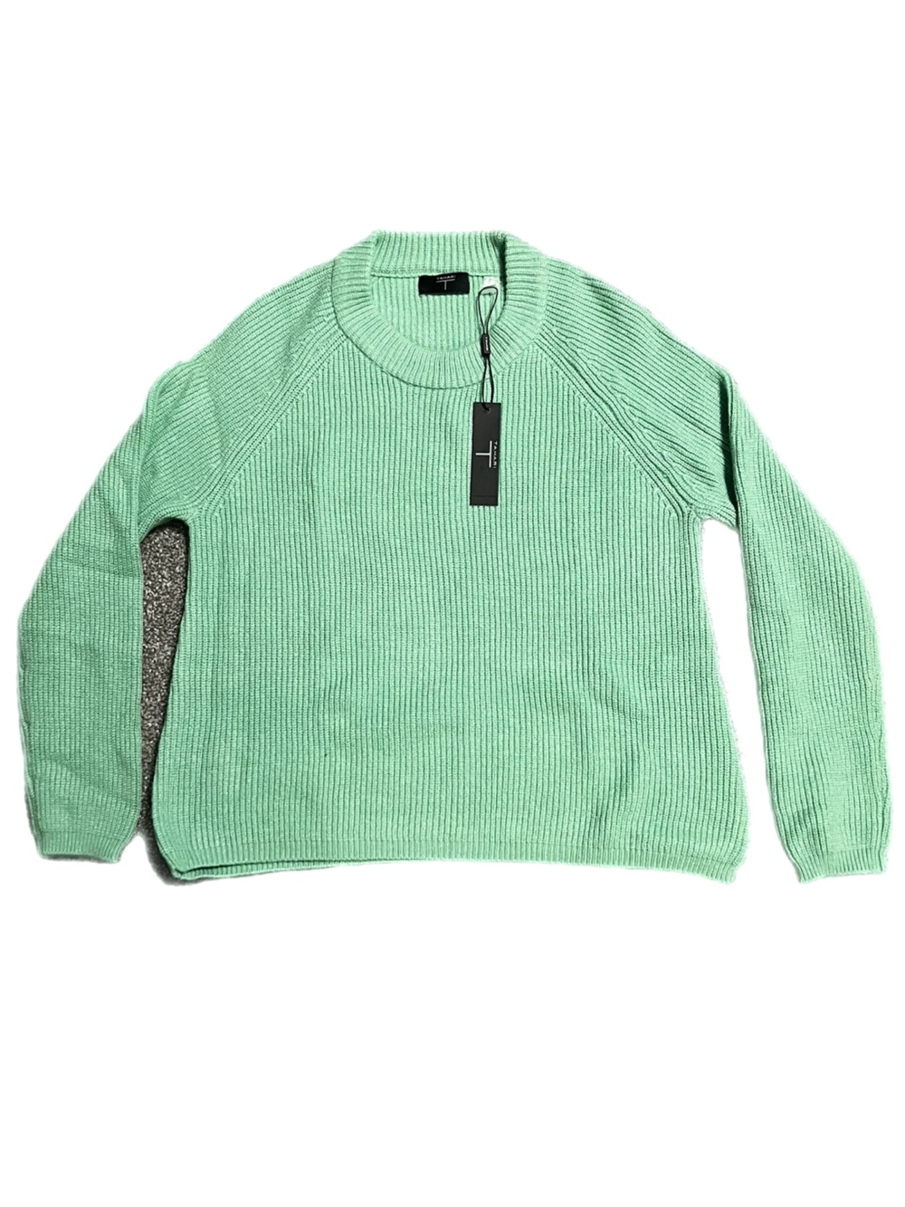 NWT Tahari Mint Green Ribbed Crewneck Sweater